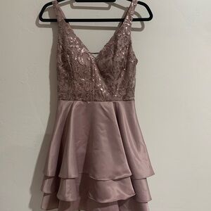 Purple sequen, lace back City Studio dress